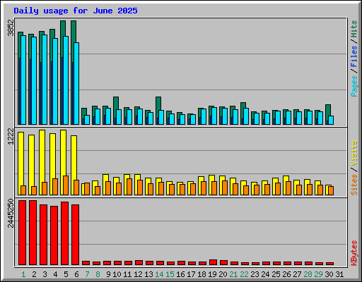 Daily usage for June 2025
