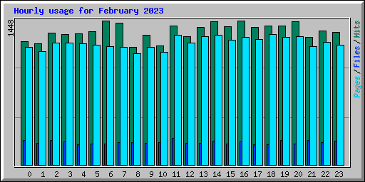 Hourly usage for February 2023