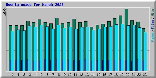 Hourly usage for March 2023