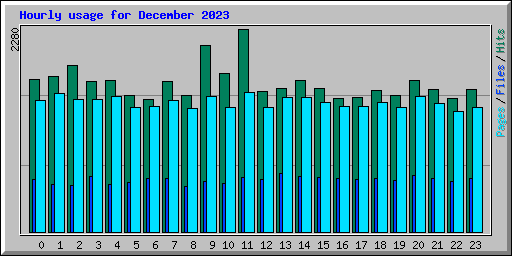 Hourly usage for December 2023