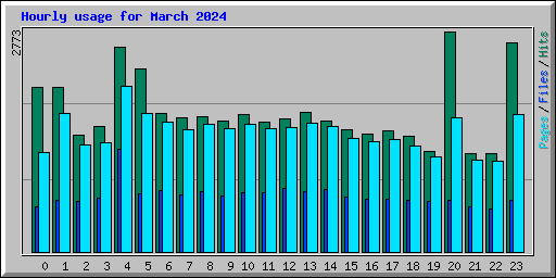 Hourly usage for March 2024